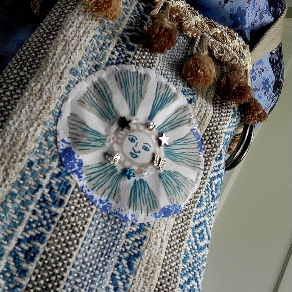Handmade Artsy Boho Sun Crossbody Pouch - Picture 14 of 14